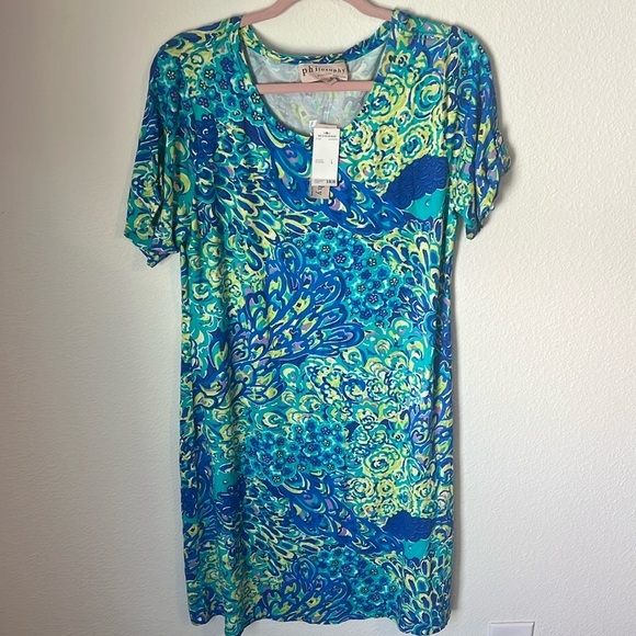 Philosophy Women's Vibrant Blue and Yellow Short Sleeve dress - Picture 1 of 3